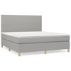 vidaXL Boxspringbett mit Matratze Hellgrau 160x200 cm Stoff
