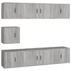 vidaXL 7-tlg. TV-Schrank-Set Grau Sonoma Holzwerkstoff