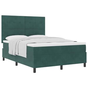 vidaXL Boxspringbett mit Matratze Dunkelgr&uuml;n 140 x 190 cm Stoff