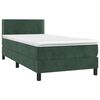 vidaXL Boxspringbett mit Matratze Dunkelgr&uuml;n 80x200 cm Samt