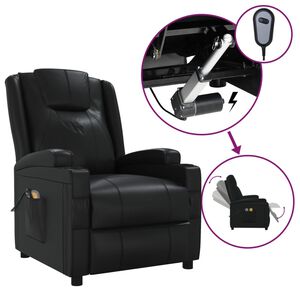 vidaXL Massagesessel Elektrisch Schwarz Kunstleder