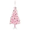 vidaXL K&uuml;nstlicher Weihnachtsbaum mit Beleuchtung & Kugeln Rosa 120cm