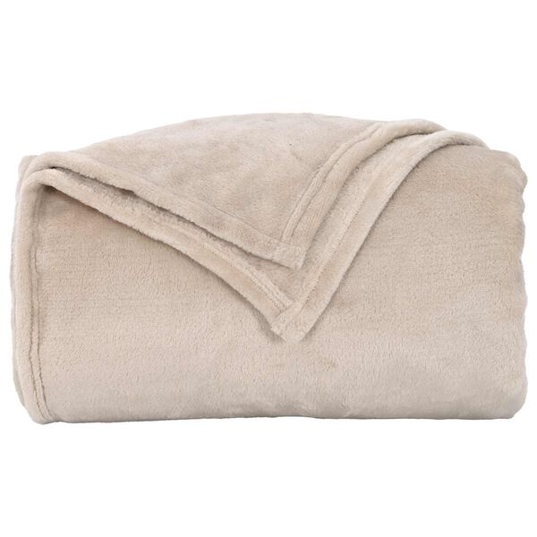vidaXL &Uuml;berwurfdecke Beige 240 x 270 cm Fleece
