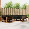 vidaXL Outdoor-Sofagarnitur mit Kissen 6 pcs Nat&uuml;rlich und Schwarz