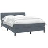 vidaXL Boxspringbett mit Matratze Dunkelgrau 140x220 cm Samt
