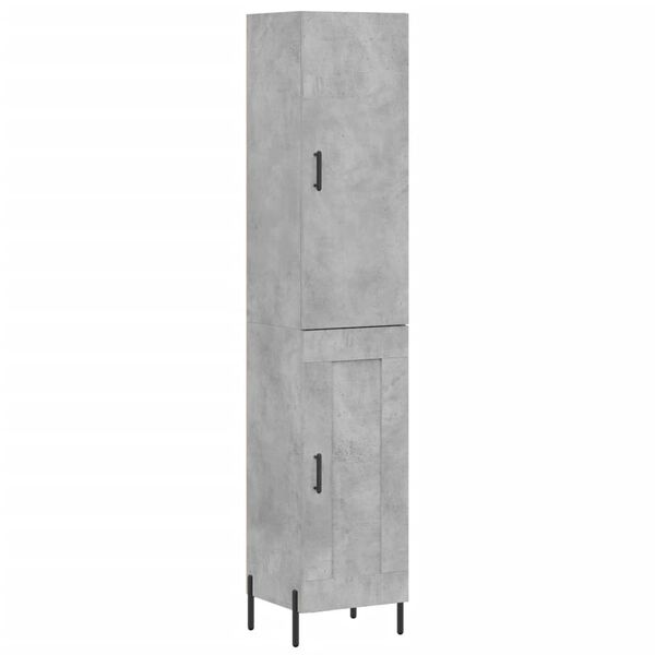 vidaXL Highboard Betongrau 34,5x34x180 cm Holzwerkstoff