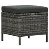 vidaXL 4-tlg. Garten-Sofagarnitur mit Auflagen Poly Rattan Grau