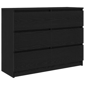 vidaXL Sideboard Schwarz Eichen-Optik 100x35x76 cm Holzwerkstoff