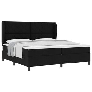 vidaXL Boxspringbett mit Kopfteil Schwarz 200 x 200 cm Stoff