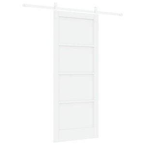 vidaXL Schiebet&uuml;r ORKDAL Wei&szlig; 83 x 202 cm Massives Kiefernholz