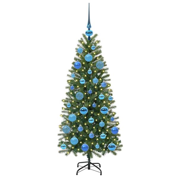 vidaXL K&uuml;nstlicher Weihnachtsbaum mit 150 LEDs Gr&uuml;n 120 cm PE und PVC