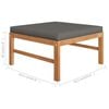 vidaXL 11-tlg. Garten-Lounge-Set mit Grauen Kissen Massivholz Teak