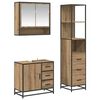vidaXL Badezimmerm&ouml;bel-Set mit Regal 3 pcs Artisan-Eiche Holzwerkstoff