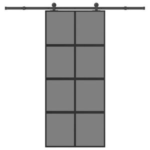 vidaXL Schiebet&uuml;r mit Beschlag 90x205 cm Hartglas und Aluminium