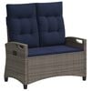 vidaXL Gartenbank mit Kissen 105 x 60 x 112 cm Stahl