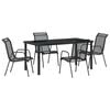 vidaXL Garten Essgruppe 5 pcs Schwarz Pulverbeschichteter Stahl