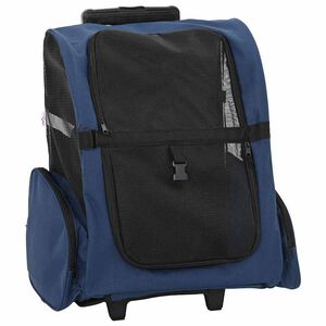 vidaXL Trolley f&uuml;r Haustiere 3-in-1 Blau 48x32x(57-106) cm cm Oxford-Gewebe