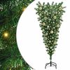 vidaXL Umgedrehter Kunst Weihnachtsbaum mit Kugelset Gr&uuml;n 120 cm PVC