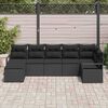 vidaXL Sofa Set mit Kissen mit Speicher 7 pcs Schwarz Poly-Rattan