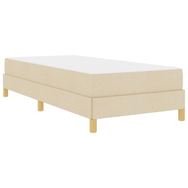 vidaXL Boxspringbett mit Matratze Creme 90 x 200 cm Stoff