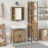 vidaXL Badezimmer Waschbeckenm&ouml;bel mit Regal 3 pcs Braun Holzwerkstoff