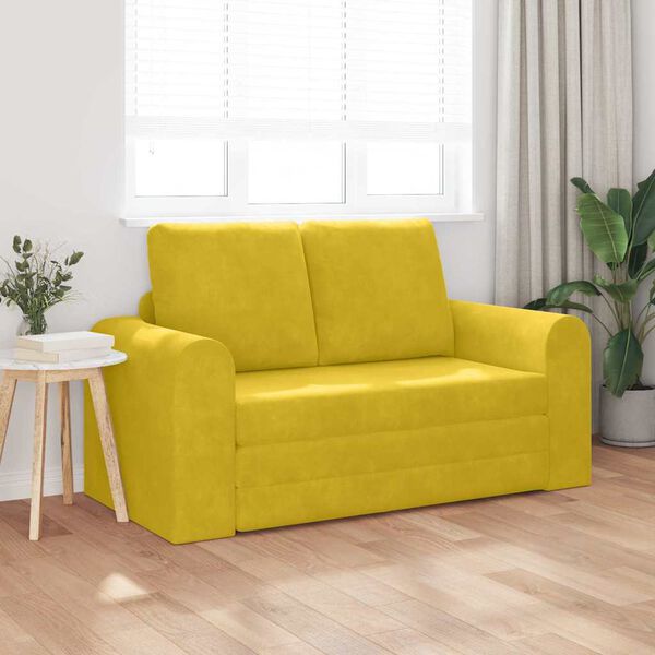 vidaXL Schlafsofa 60cm Gelb Samt