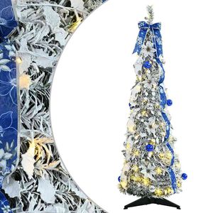 vidaXL K&uuml;nstlicher Weihnachtsbaum mit 50 LEDs Wei&szlig; 120 cm PVC