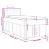 vidaXL Boxspringbett mit Matratze Dunkelgrau 100x200 cm Stoff
