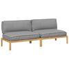 vidaXL Sofa Set mit Kissen Uni 2 pcs Grau Massivholz Akazie