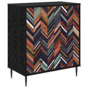 vidaXL Kommode OMMEN Geometrischer Druck 66 x 36,5 x 76 cm