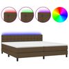 vidaXL Boxspringbett mit Matratze & LED Dunkelbraun 200x200 cm Stoff