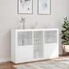 vidaXL Sideboard mit LED-Leuchten Wei&szlig; 162x37x100 cm