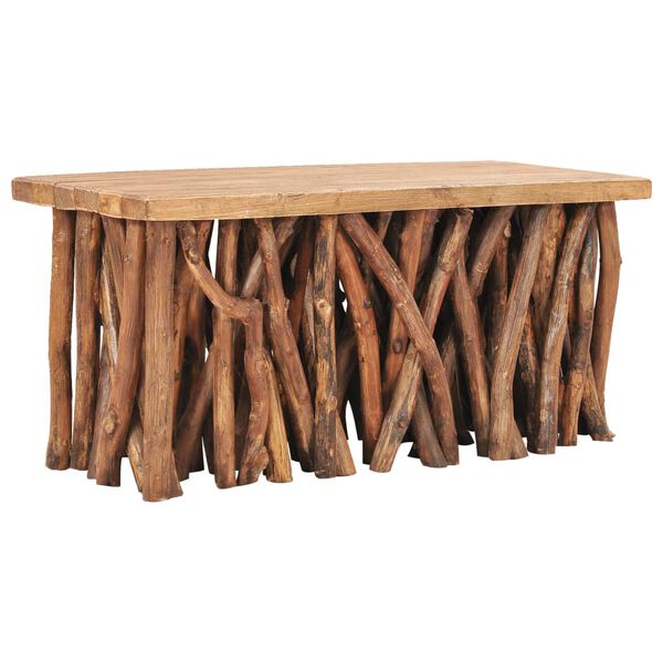 vidaXL Couchtisch 100x40x47,5 cm Massives Altholz und Teakholz