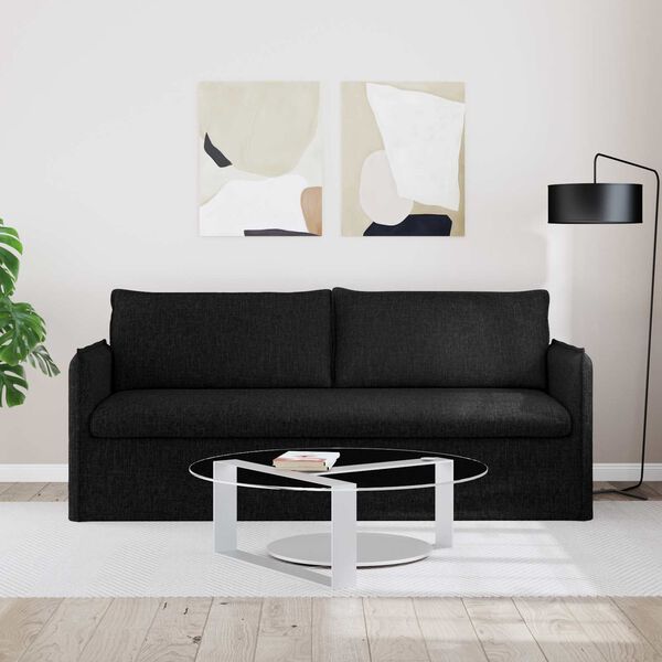 vidaXL Sofa 180cm Schwarz Metall
