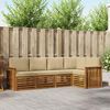 vidaXL Sofagarnituren 5 pcs Natur und Beige Massivholz Akazie