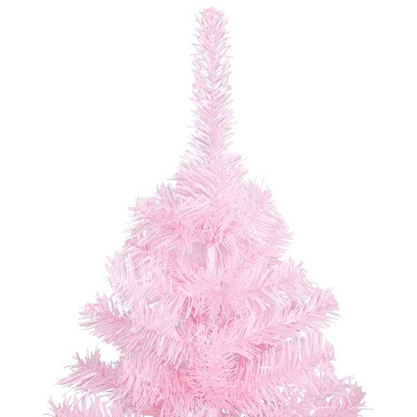 vidaXL Künstlicher Weihnachtsbaum mit Beleuchtung & Kugeln Rosa 120cm