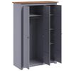 vidaXL Kleiderschrank 3-T&uuml;rig Grau 118&times;50&times;171,5 cm Kiefer Panama Serie