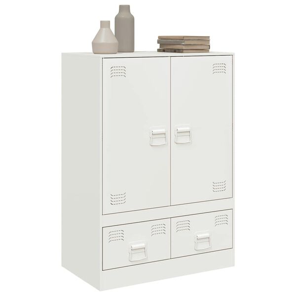 vidaXL Highboard Wei&szlig; 67x39x95 cm Stahl