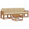 vidaXL Outdoor-Sofagarnitur 5 pcs Natur und Beige Massivholz Akazie