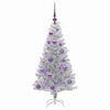 vidaXL Weihnachtsbaum mit 150 LEDs mit St&auml;nder Silber 120 cm PET