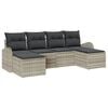 vidaXL Gartensofa-set 6 stk. Hellgrau [Synthetisch]: Poly Rattan