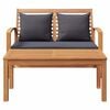 vidaXL Bank Braun und Dunkelgrau 110 x 66 x 76 cm Massivholz Teak