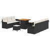 vidaXL Garten-Sofa-Set 10 stk. 9-Sitzanzahl Schwarz und Creme
