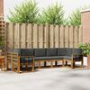 vidaXL Outdoor-Sofagarnitur mit Kissen 7 pcs Natur und Anthrazit