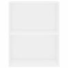 vidaXL Bücherregal 2 Fächer Weiß 60x30x76,5 cm Holzwerkstoff