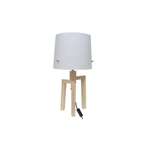 2x Tischlampe Nachttischlampe Schreibtischlampe Holz wei&szlig;