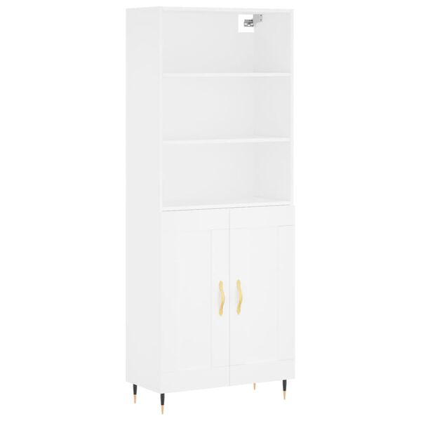 vidaXL Highboard Wei&szlig; 69,5x34x180 cm Holzwerkstoff