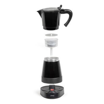 Livoo Elektrische Kaffeemaschine Mokka 0,3 L 480 W Schwarz