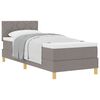vidaXL Boxspringbett mit Matratze mit Kopfteil Taupe 90 x 190 cm Stoff