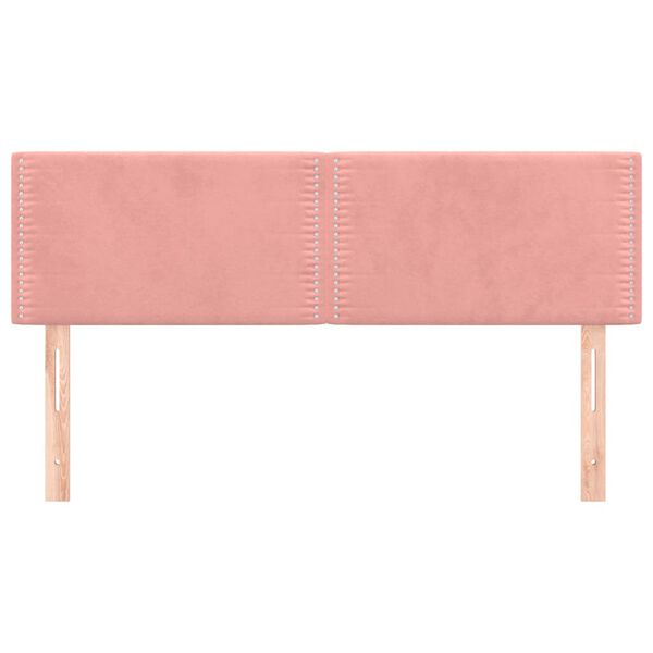 vidaXL Kopfteile 2 Stk. Rosa 72x5x78/88 cm Samt